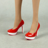 Magic Cube Toys 1/6 Scale Female Red & White Glossy High Heel Shoes